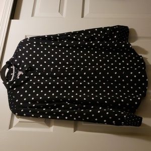 Black and white polka dot blouse